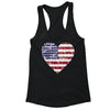 XtraFly Apparel Women's American Flag Distressed 4th of July Racer-back Tank-Top