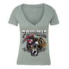 XtraFly Apparel Women's American Eagle Military Pow Mia V-neck Short Sleeve T-shirt