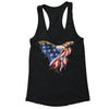 XtraFly Apparel Women's American Flag Distressed 4th of July Racer-back Tank-Top