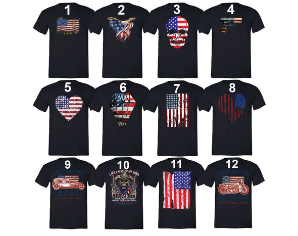 XtraFly Apparel Men's American Flag Distressed 4th of July Crewneck Short Sleeve T-shirt