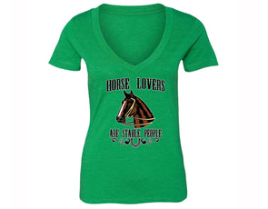 XtraFly Apparel Women's Horse Lovers Stable People Novelty Gag V-neck Short Sleeve T-shirt
