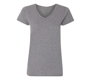 XtraFly Apparel Women's Active Plain Basic V-neck Short Sleeve T-shirt Graphite Heather