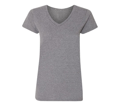 XtraFly Apparel Women's Active Plain Basic V-neck Short Sleeve T-shirt Graphite Heather