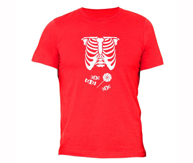 XtraFly Apparel Men's Skeleton Candy Belly Halloween Pumpkin Crewneck Short Sleeve T-shirt