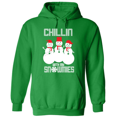 XtraFly Apparel Chillin with My Snowmies Ugly Christmas Hooded-Sweatshirt Pullover Hoodie