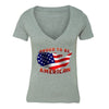 XtraFly Apparel Women's USA Map Proud to be American Pride V-neck Short Sleeve T-shirt