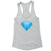 XtraFly Apparel Women's Blue Diamond Emoji Novelty Gag Racer-back Tank-Top