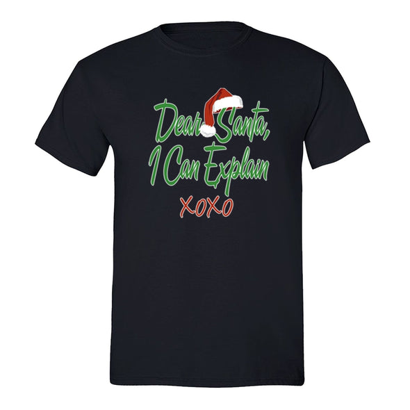 XtraFly Apparel Men's Dear Santa I Can Explain Ugly Christmas Crewneck Short Sleeve T-shirt
