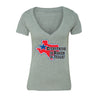 XtraFly Apparel Women's Bigger in Texas Novelty Gag V-neck Short Sleeve T-shirt
