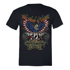 XtraFly Apparel Men's Blood of Heroes Eagle Military Pow Mia Crewneck Short Sleeve T-shirt
