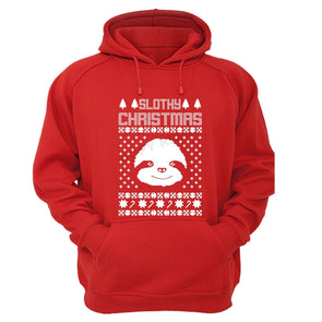 XtraFly Apparel Slothy Xmas Sloth Ugly Christmas Hooded-Sweatshirt Pullover Hoodie