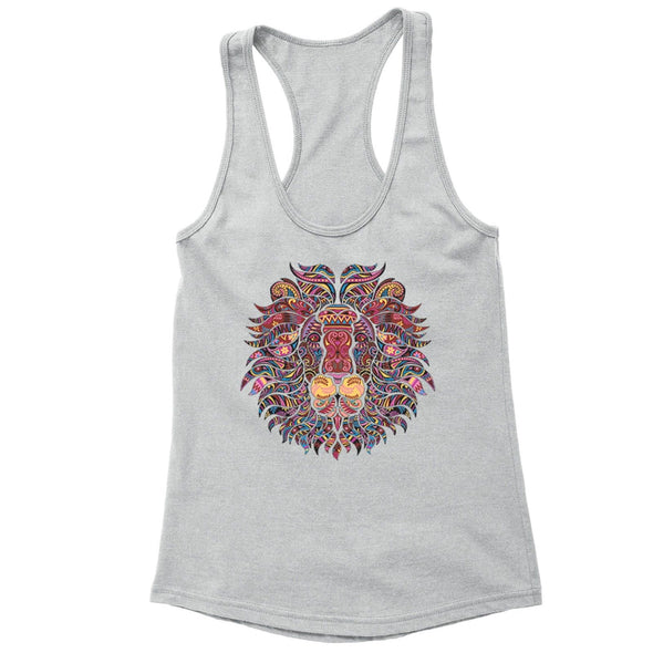 XtraFly Apparel Women's Lion Rasta Reggae Pink Tribal Animal Racer-back Tank-Top