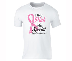 XtraFly Apparel Men's Real Men Wear Pink Breast Cancer Ribbon Crewneck Short Sleeve T-shirt