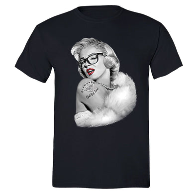 XtraFly Apparel Men's Nerdy Glasses Marilyn Monroe Crewneck Short Sleeve T-shirt