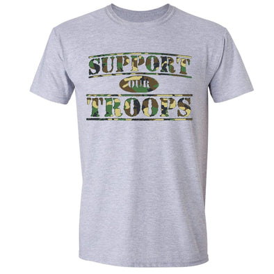 XtraFly Apparel Men's Support Our Troops Camo Military Pow Mia Crewneck Short Sleeve T-shirt