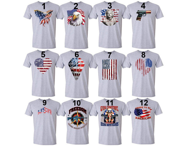 XtraFly Apparel Men's American Flag Distressed 4th of July Crewneck Short Sleeve T-shirt