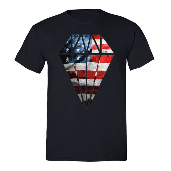 XtraFly Apparel Men's American Flag Distressed 4th of July Crewneck Short Sleeve T-shirt