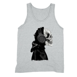 XtraFly Apparel Men's Skeleton Headphones Muerte Skulls Day Of The Dead Tank-Top