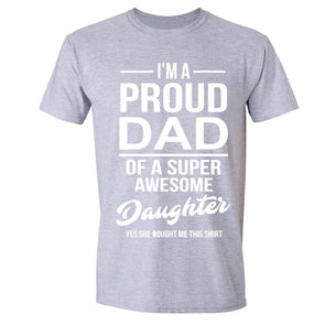 XtraFly Apparel Men's I'm a Proud Dad Father's Day Crewneck Short Sleeve T-shirt