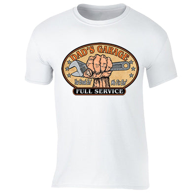 XtraFly Apparel Men's Dad's Garage Full Service Father's Day Crewneck Short Sleeve T-shirt