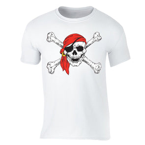 XtraFly Apparel Men's Jolly Roger Rodger Pirate Skulls Day Of Dead Crewneck Short Sleeve T-shirt