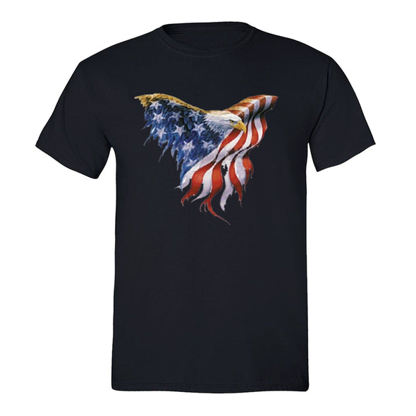 XtraFly Apparel Men's American Flag Distressed 4th of July Crewneck Short Sleeve T-shirt