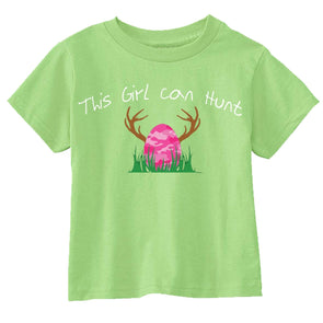 XtraFly Apparel Girls Girl Hunt Pink Camo Egg Easter Crewneck Short Sleeve T-shirt