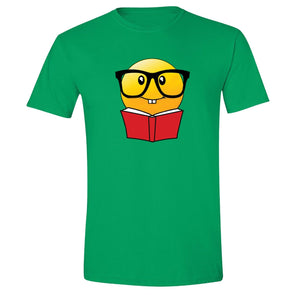 XtraFly Apparel Men's Emoji Nerd Bookworm Novelty Gag Crewneck Short Sleeve T-shirt