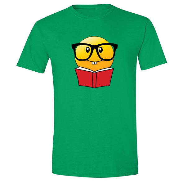 XtraFly Apparel Men's Emoji Nerd Bookworm Novelty Gag Crewneck Short Sleeve T-shirt