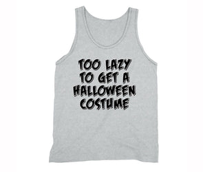 XtraFly Apparel Men's Too Lazy to Get Costume Halloween Pumpkin Tank-Top