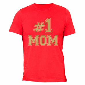 XtraFly Apparel Men's Number # 1 Mom Mother's Day Crewneck Short Sleeve T-shirt