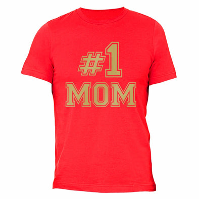 XtraFly Apparel Men's Number # 1 Mom Mother's Day Crewneck Short Sleeve T-shirt
