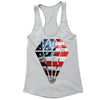 XtraFly Apparel Women's American Flag Distressed 4th of July Racer-back Tank-Top