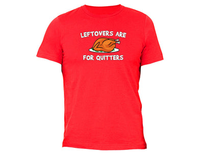 XtraFly Apparel Men's Leftovers Quitters Gobble Thanksgiving Crewneck Short Sleeve T-shirt