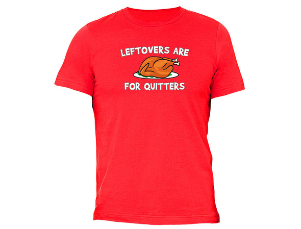 XtraFly Apparel Men's Leftovers Quitters Gobble Thanksgiving Crewneck Short Sleeve T-shirt