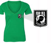XtraFly Apparel Women's Not Forgotten Pocket Military Pow Mia V-neck Short Sleeve T-shirt