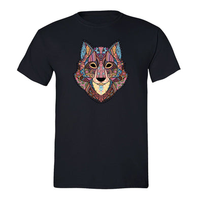 XtraFly Apparel Men's Wolf Pink Tribal Animal Crewneck Short Sleeve T-shirt