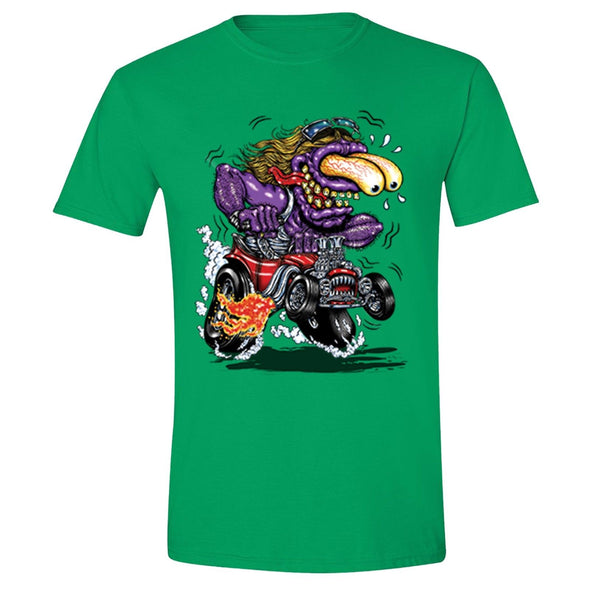 XtraFly Apparel Men's Purple Monster Hot Rod Car Truck Garage Crewneck Short Sleeve T-shirt