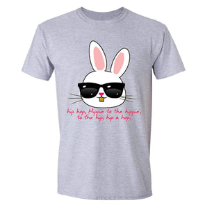 XtraFly Apparel Men's Hip Hop Bunny Easter Crewneck Short Sleeve T-shirt