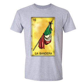 XtraFly Apparel Men's Loteria La Bandera Flag Mexican Heritage Crewneck Short Sleeve T-shirt