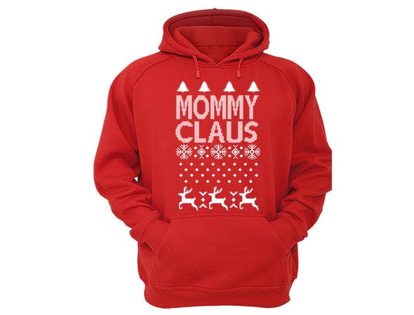 XtraFly Apparel Daddy Mommy Claus Santa Ugly Christmas Hooded-Sweatshirt Pullover Hoodie