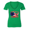 XtraFly Apparel Women's USA Map Proud to be American Pride V-neck Short Sleeve T-shirt