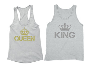 XtraFly Apparel Reina Queen Rey King Valentine's Matching Couples Racer-back Tank-Top