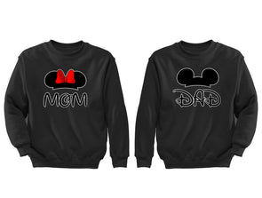 XtraFly Apparel Mom Dad Mommy Daddy Valentine's Matching Couples Pullover Crewneck-Sweatshirt