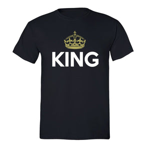 XtraFly Apparel Men's King Golden Crown Matching Couples Crewneck Short Sleeve T-shirt