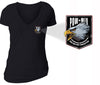 XtraFly Apparel Women's Eagle Pocket Military Pow Mia V-neck Short Sleeve T-shirt