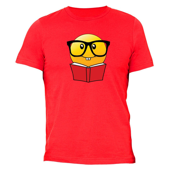 XtraFly Apparel Men's Emoji Nerd Bookworm Novelty Gag Crewneck Short Sleeve T-shirt