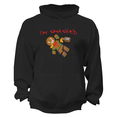 XtraFly Apparel Gingerbread I'm Smashed Ugly Christmas Hooded-Sweatshirt Pullover Hoodie