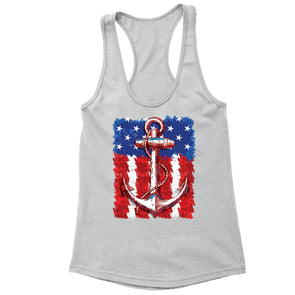 XtraFly Apparel Women's USA Anchor American Pride Racer-back Tank-Top