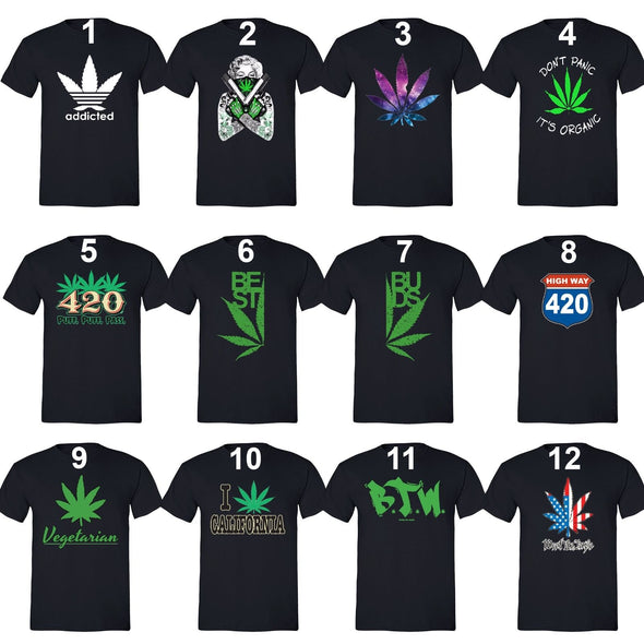 XtraFly Apparel Men's Weed 420  Crewneck Short Sleeve T-shirt